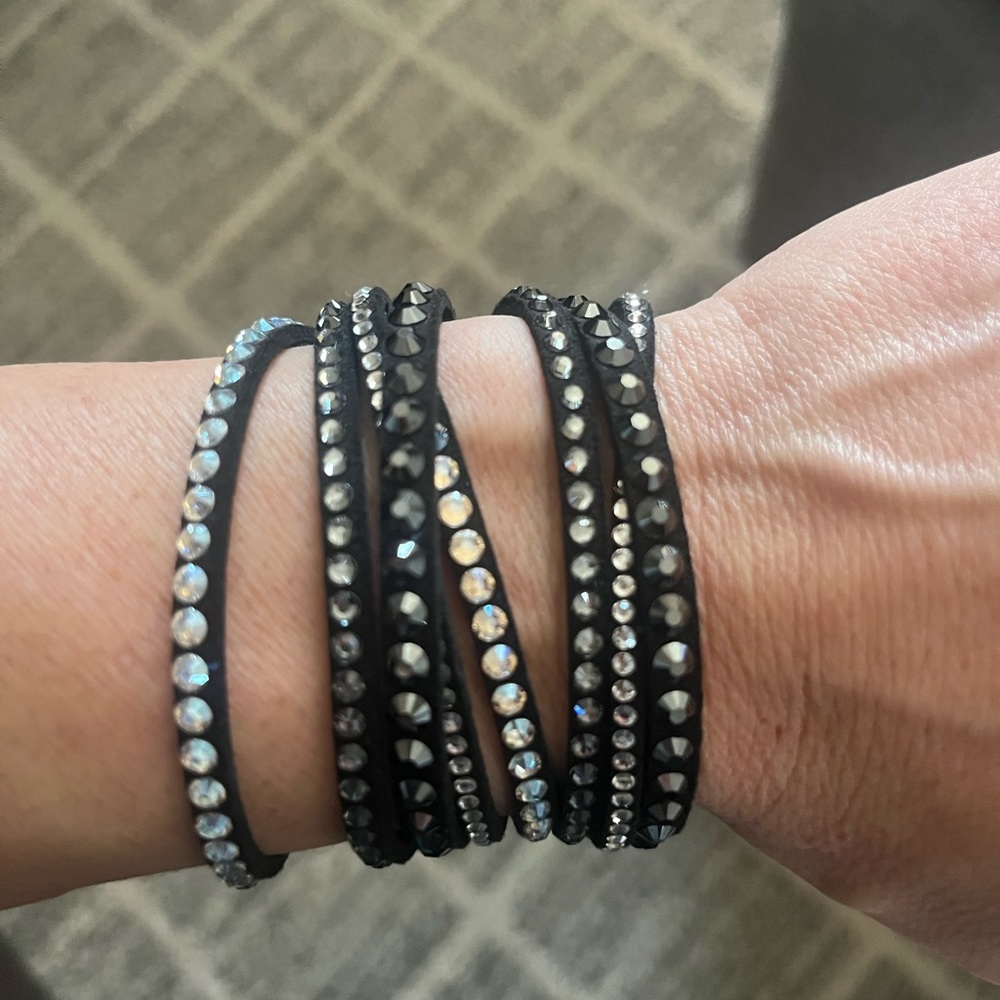 Swarovski black multi wrap crystal bracelet